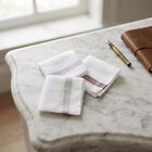 Men's White Striped Pack of 3 Handkerchief, White, small