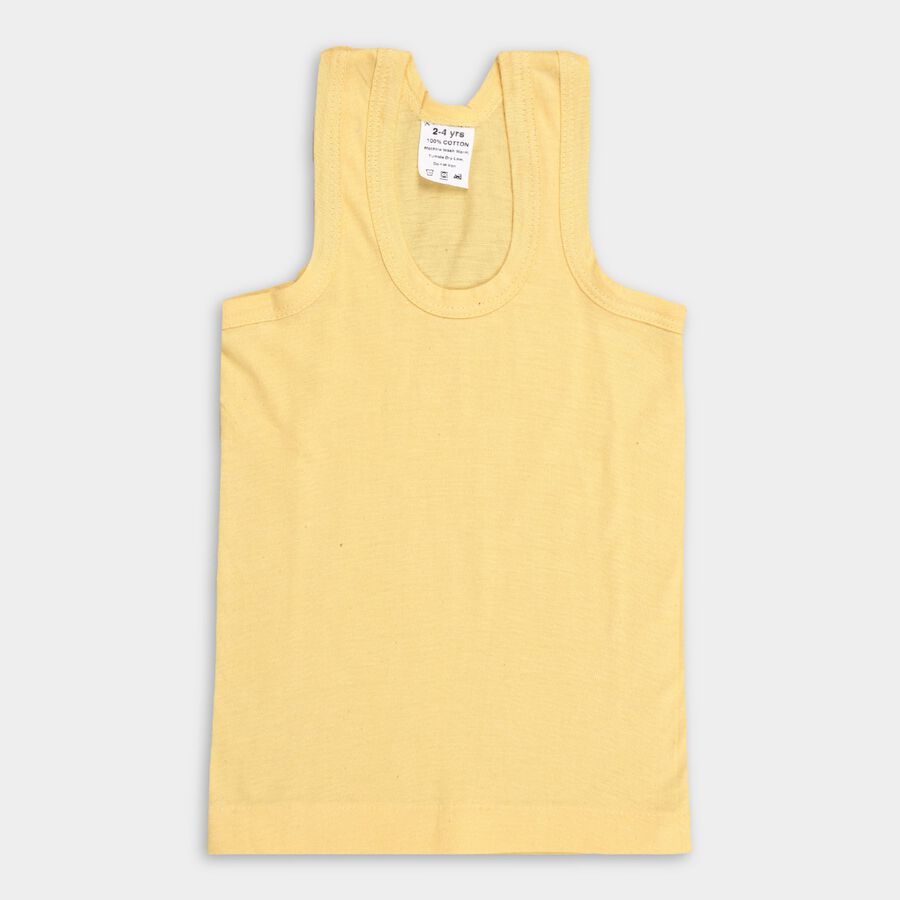Boys' 100% Cotton Vest (Pack of 2), पीला, large image number null
