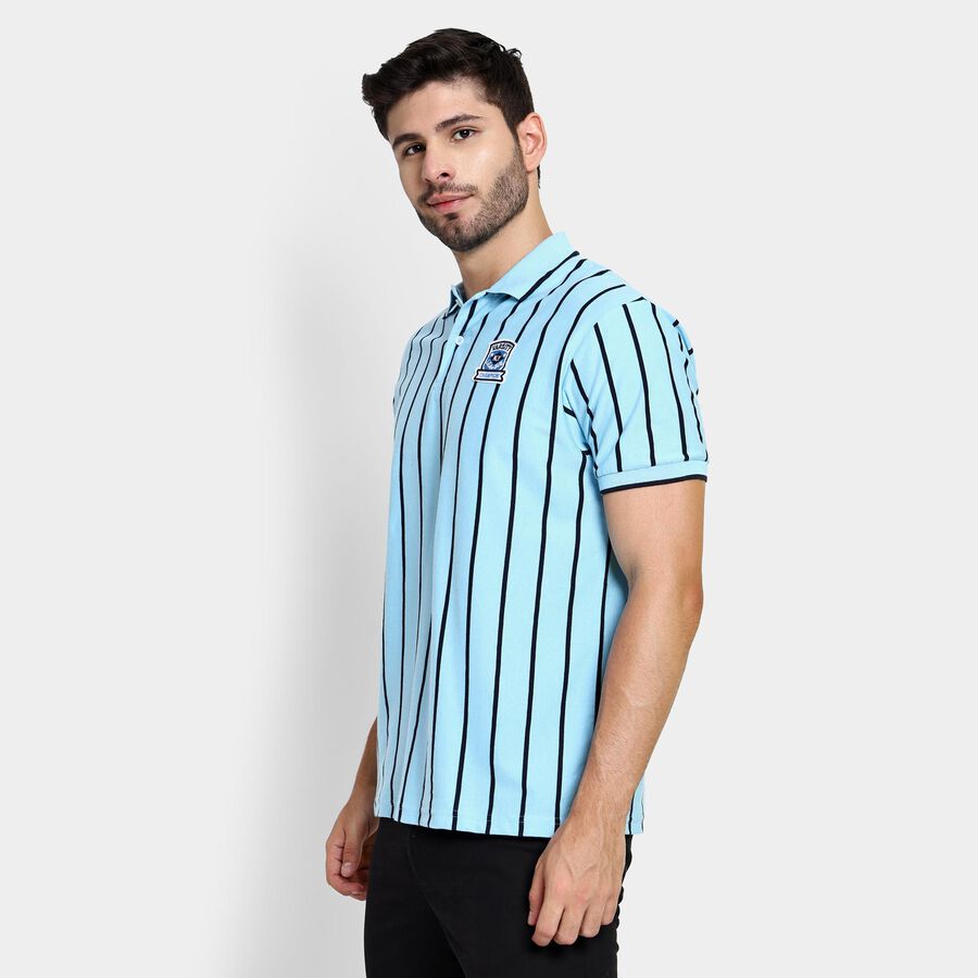 Men's Collared Half Sleeves T-Shirt , Light Blue, large image number null