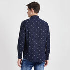 Cotton Printed Casual Shirt, Navy Blue, small image number null