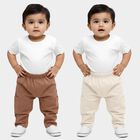 Infants' Multicolour Regular-fit Cargo Pocket Cotton Pyjama, Beige, small
