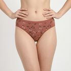 Women's Brown Regular Fit Printed Panty, भूरा, small