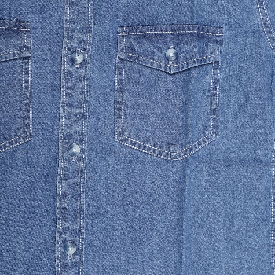 Boys' 100% Cotton Casual Shirt, मध्यम नीला, large image number null