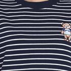 Ladies'  Stripes Round Neck T-Shirt, नेवी ब्लू, small image number null