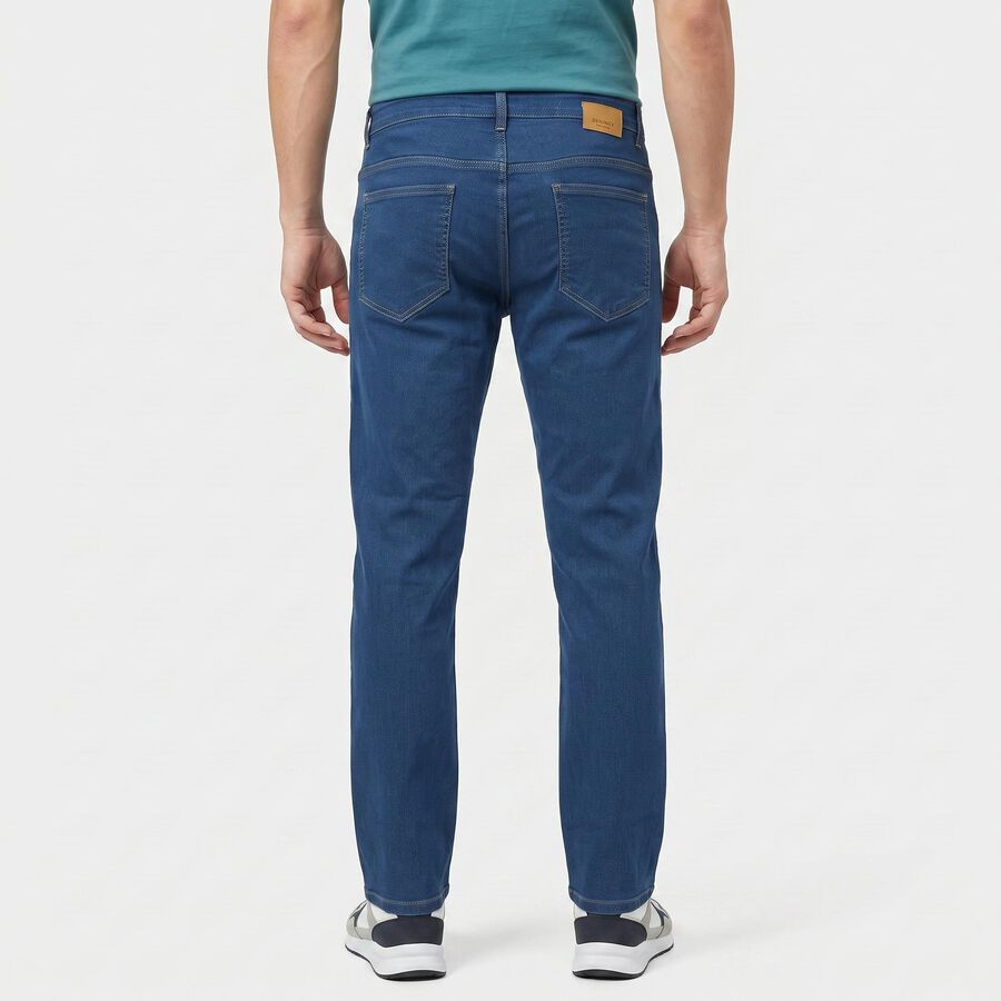 Men's Mid Blue Slim Fit Clean Wash Jeans, Mid Blue, large