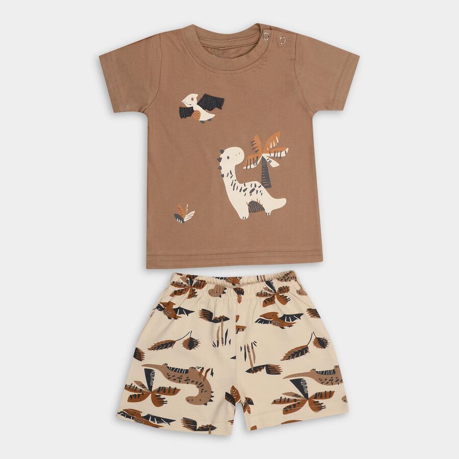 Infants' 100% Cotton Baba Suit , Beige, large image number null