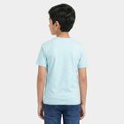 Boys Light Blue Cotton Blend Round Neck Regular Boys T-Shirt, हल्का नीला, small