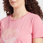 Round Neck T-Shirt, गुलाबी, small image number null