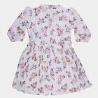 Girls' White Sleeveless A-Line Midi Dress, सफ़ेद, small