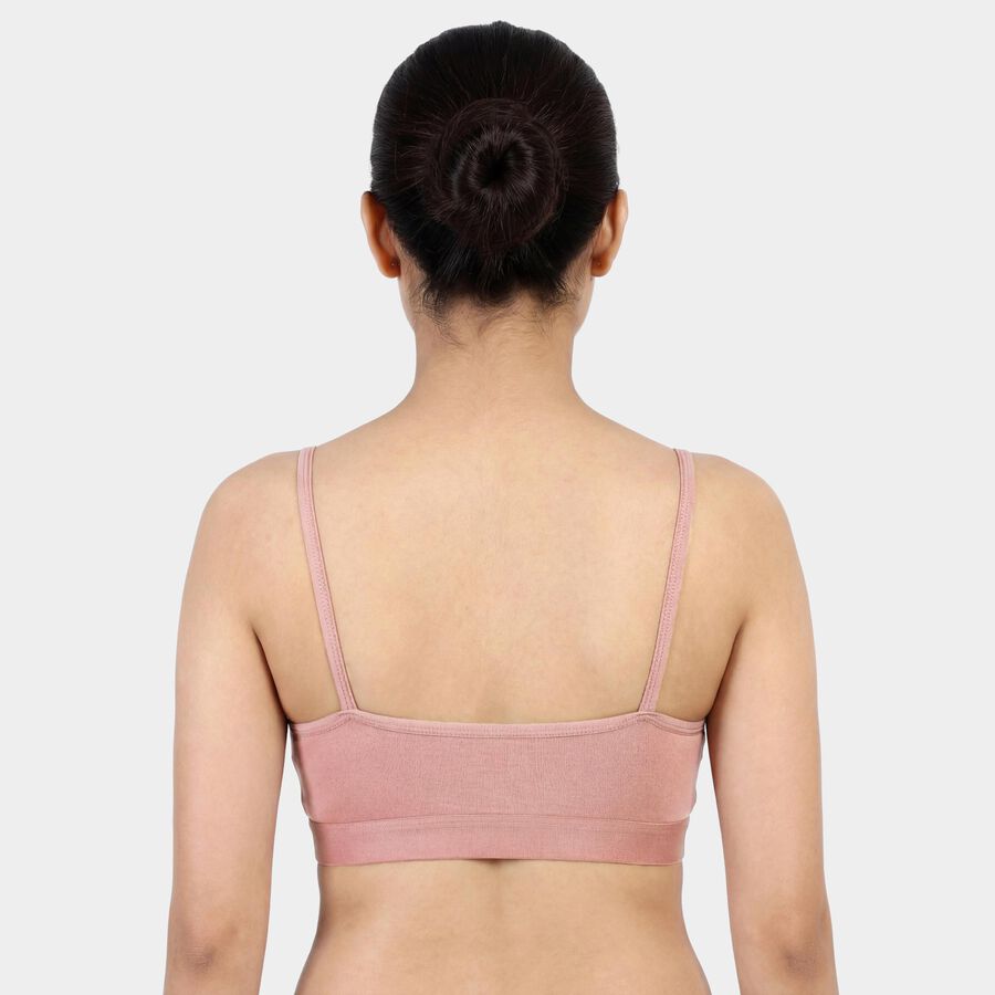 Women's Brown Cotton Blend Wireless Full Coverage Bra, Brown, large
