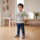 Infants' Cream Cotton Round Neck Regular Sweatshirt, Off White, small