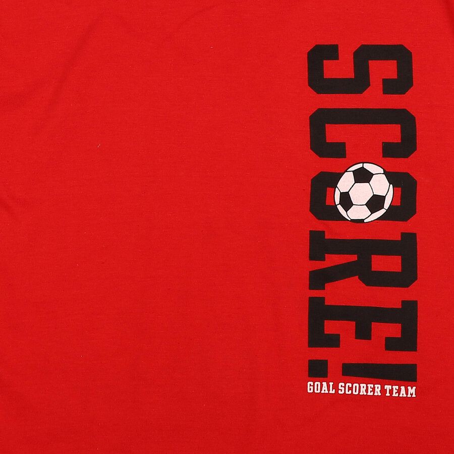 Boys' Half Sleeves T-Shirt, लाल, large