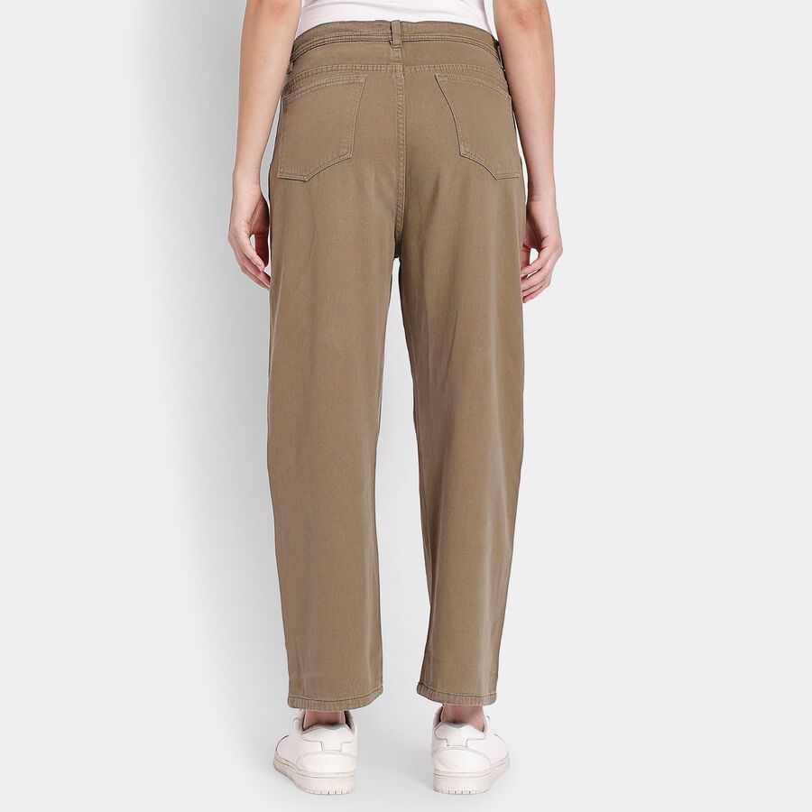 Ladies' 100% Cotton Trousers, Olive, large image number null