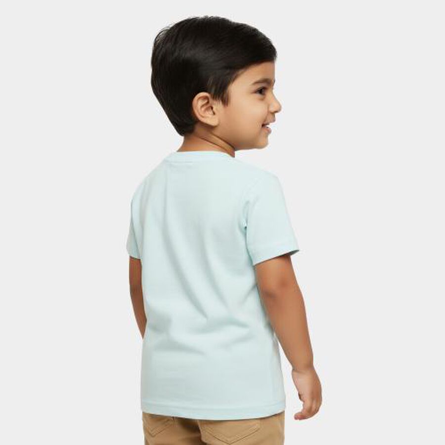 Boys' 100% Cotton Half Sleeves T-Shirt, Light Blue, large image number null