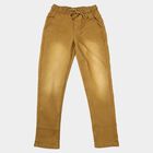 Boys' Khaki Jogger Fit Washed Jeans, खाकी, small