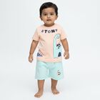 Infants' Light Peach Cotton Round Neck Dinosaur Printed Baba Suit, हल्का हरा, small image number null