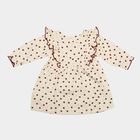 Infants' Cream Floral Printed Fit and Flare Frock, ऑफ व्हाइट, small