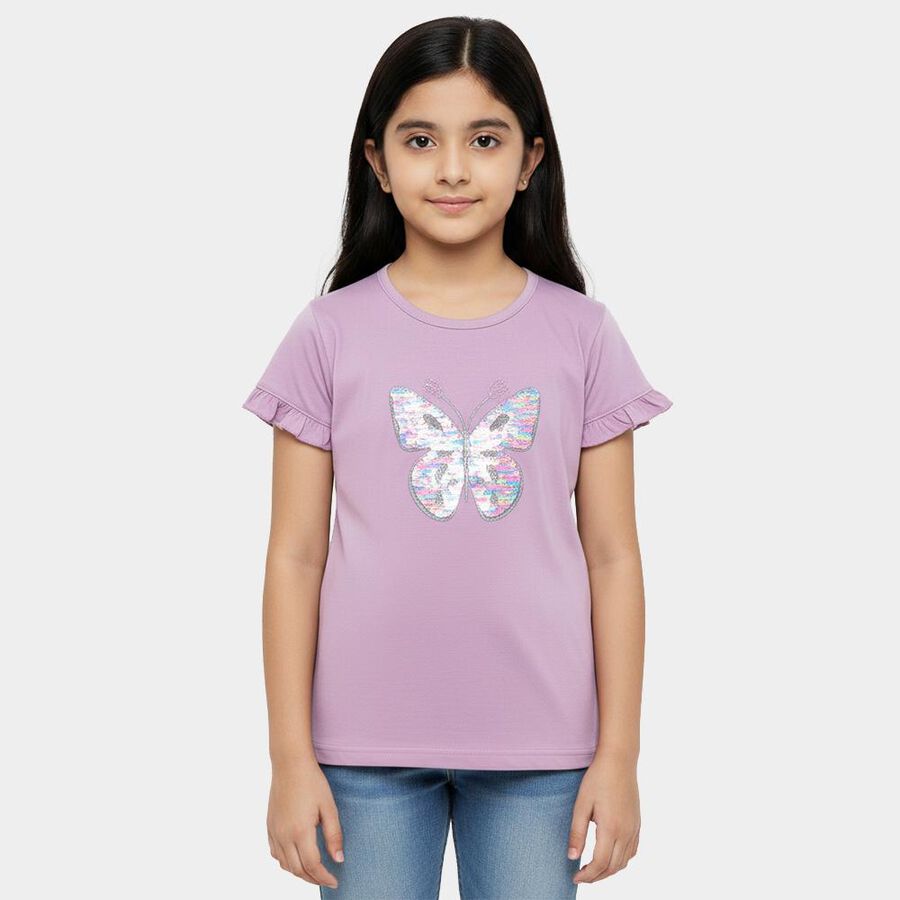 Girls' T-Shirt, लाइलेक, large