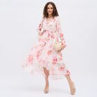 Women's Bright Multicolor Sleeveless Maxi Dress, Off White, small
