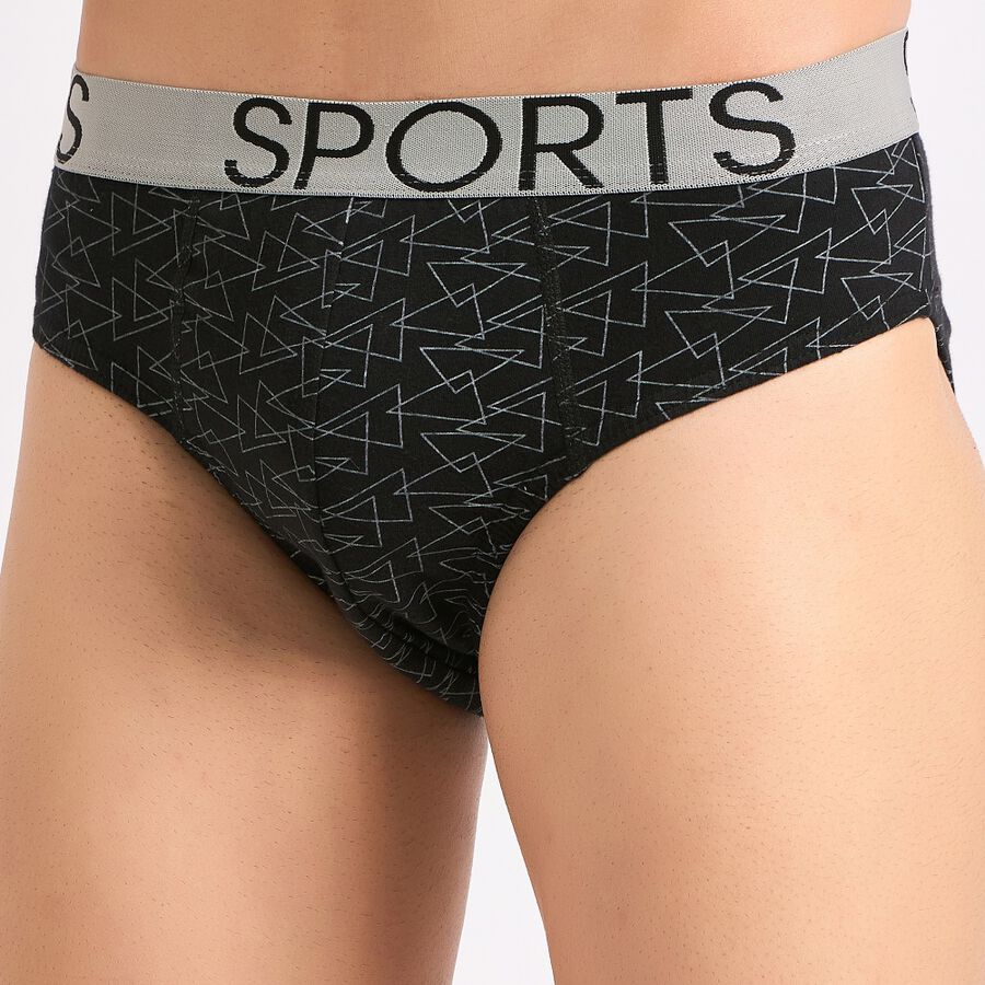 Men's 100% Cotton Brief, Black, large image number null