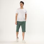 Men's Deep Forest Green Regular Fit Anchor Print Jamaican Shorts, Light Green, small image number null