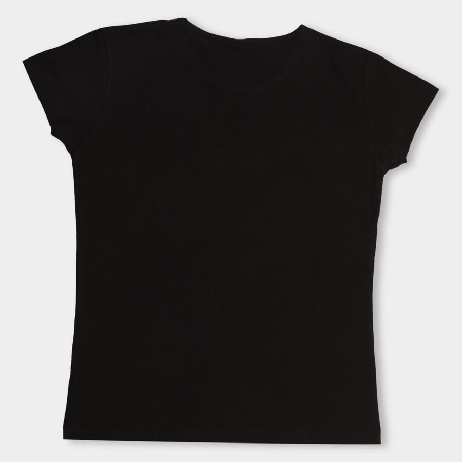 Girls' 100% Cotton T-Shirt , काला, large image number null