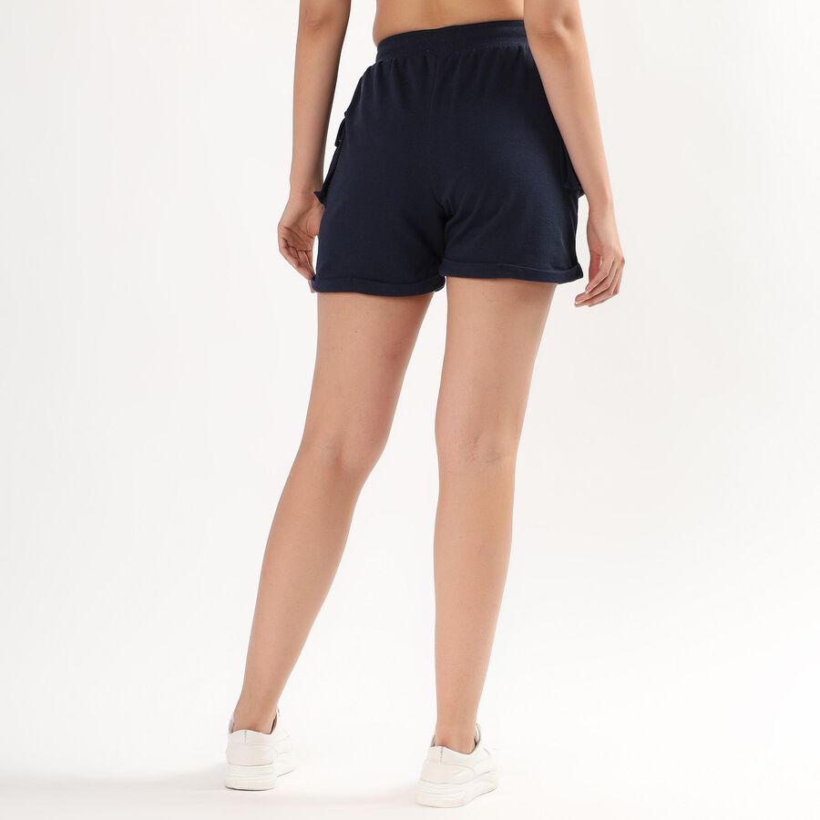 Women's Navy Blue Cargo Shorts, Navy Blue, large image number null
