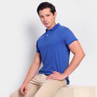 Men's Collared Half Sleeves T-Shirt, गहरा नीला, small image number null