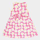 Girls Cotton Frock, Pink, small image number null