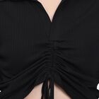Ladies' 100% Cotton Crop  Top, काला, small
