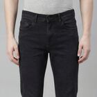 Men's Dark Grey Slim Fit Washed Jeans, गहरा ग्रे, small