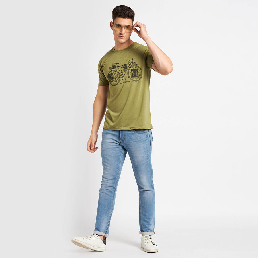 Round Neck T- Shirt, ओलिव, large image number null