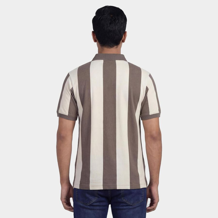 Men's Dark Grey Polo Collar Classic T-Shirt, Dark Grey, large