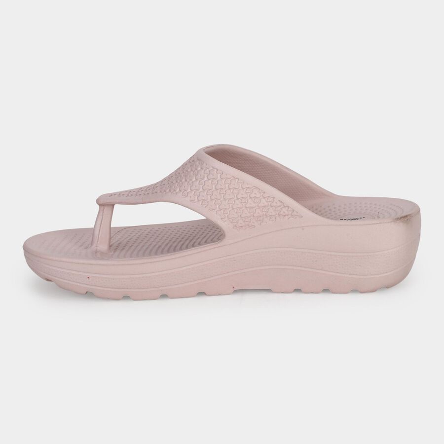 Women's Pink Wedge Slip-On Flip-Flops, Pink, large