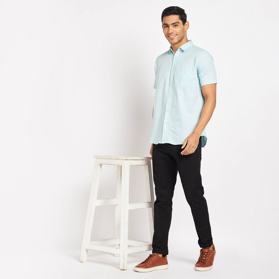 Cotton Solid Casual Shirt, Aqua, large image number null