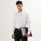 Men's Rich Eggshell White Slim Fit Formal Shirt, White, small image number null