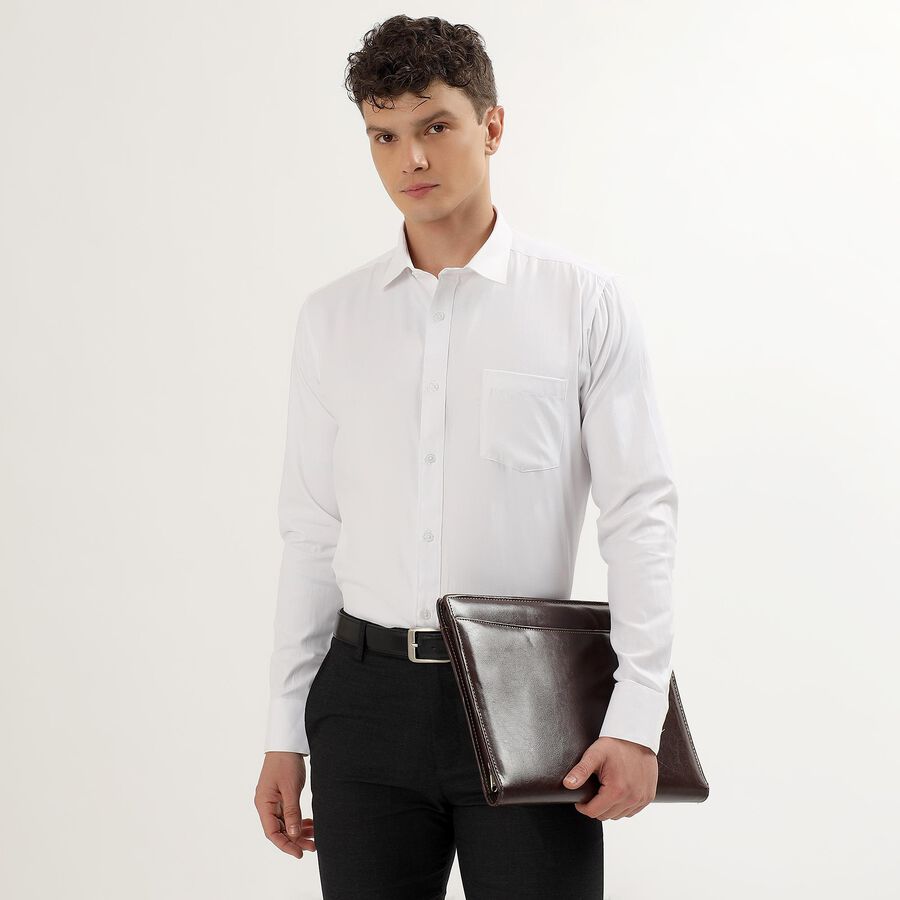 Men's Rich Eggshell White Slim Fit Formal Shirt, White, large image number null
