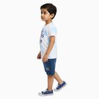 Boys' Light Blue Cotton Round Neck Printed Baba Suit, Light Blue, small image number null