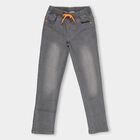 Boys' Grey Regular Fit Faded Jeans, हल्का ग्रे, small image number null