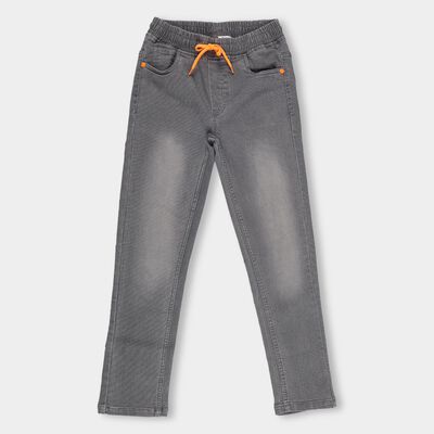 Boys' Grey Regular Fit Faded Jeans