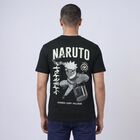 Men's Black Cotton Round Neck Casual T-Shirt, Black, small