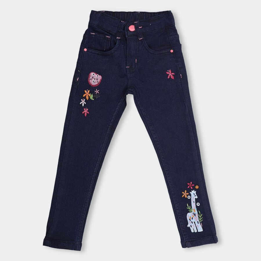 Girls' Jeans, गहरा नीला, large image number null