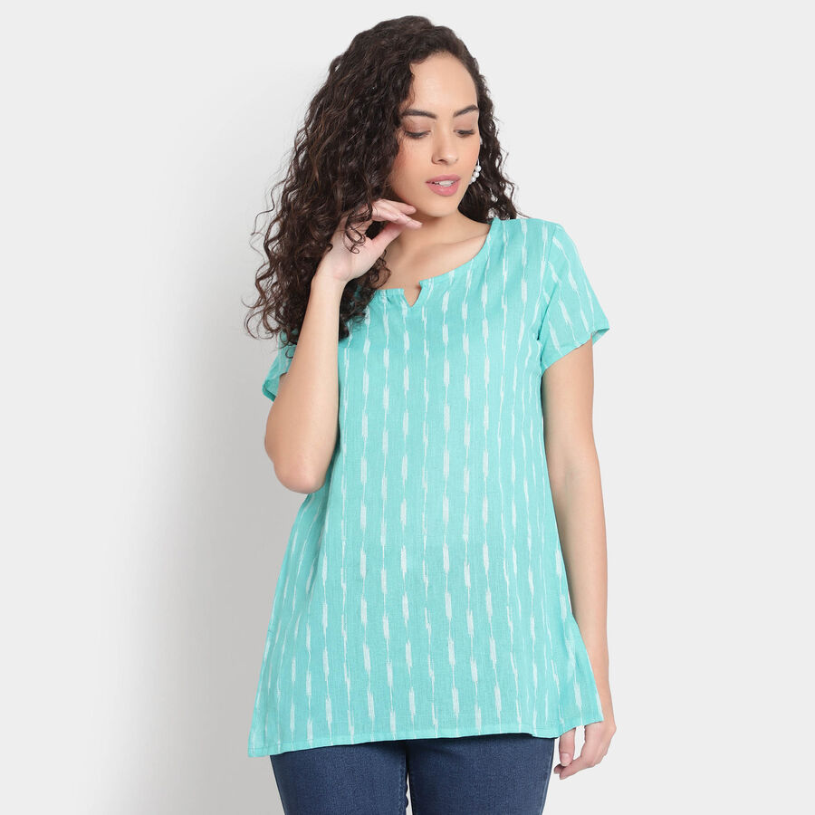 Cotton Printed Kurti, Mid Blue, large image number null
