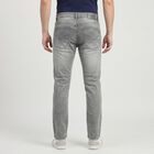 Men's Grey Slim Fit Washed Jeans, Light Grey, small