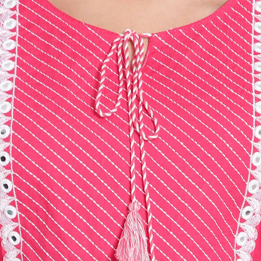 Printed Empire Line Kurta, Coral, large image number null