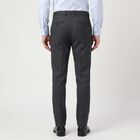 Men's Navy Blue Slim Fit Flat-Front Formal Trousers, Navy Blue, small
