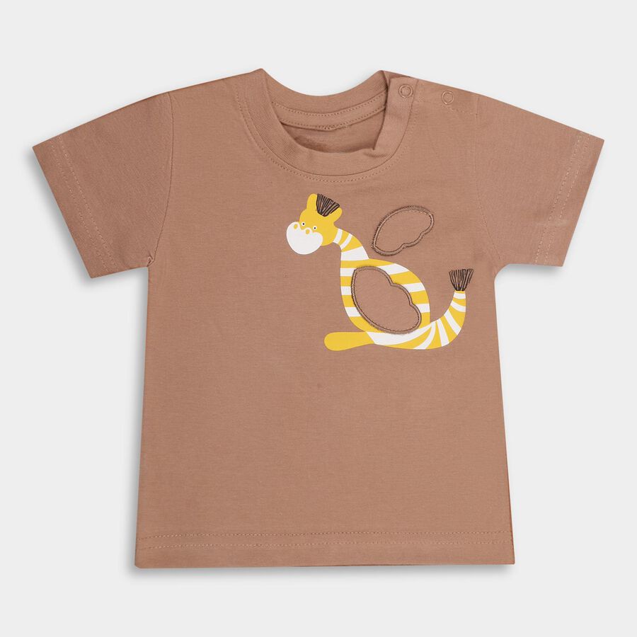 Infants' 100% Cotton T-Shirt, Beige, large image number null