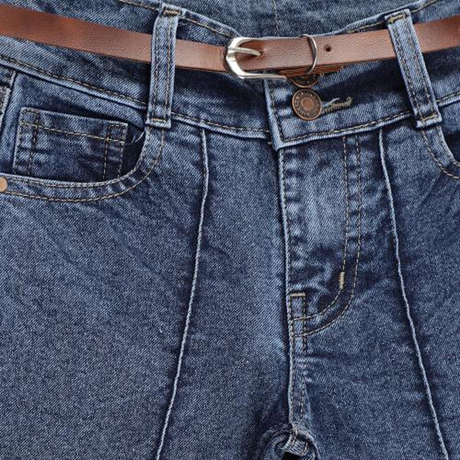 Girls' Jeans, मध्यम नीला, large image number null