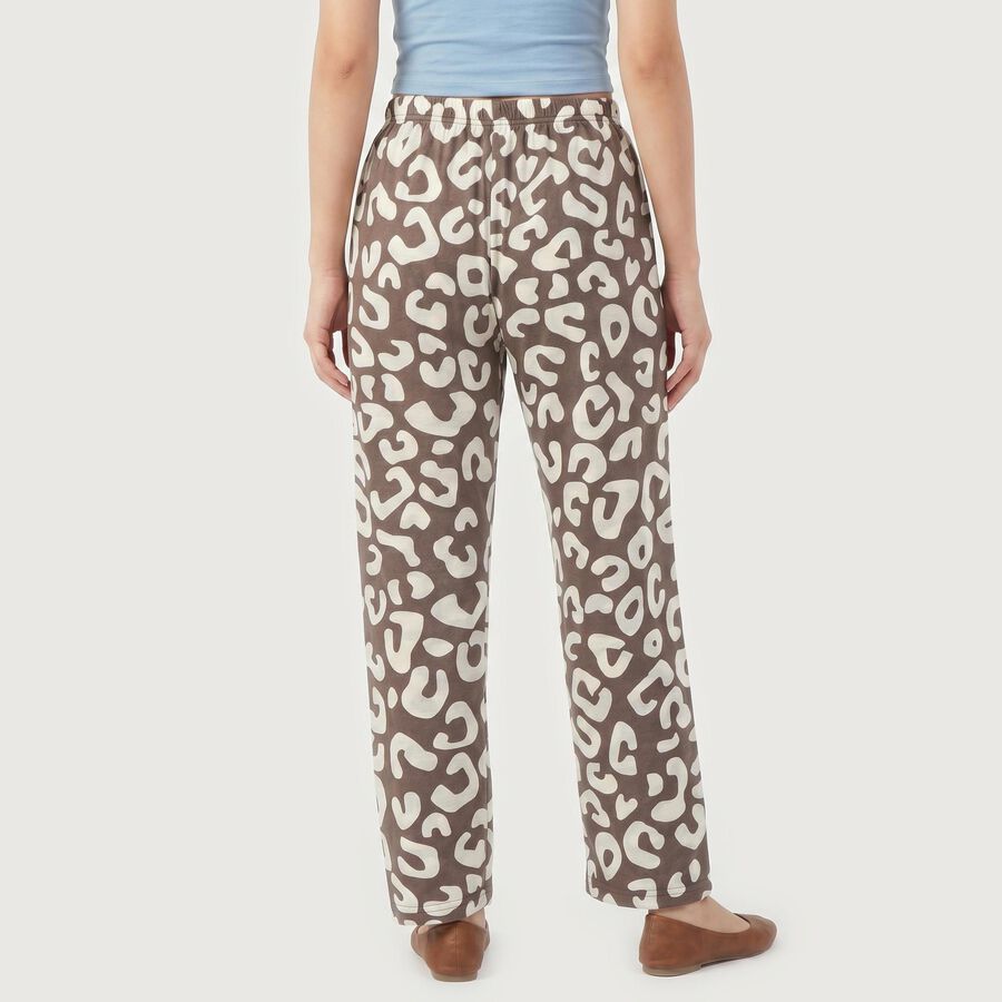 Women's Dark Grey Straight Fit Printed Lounge Pyjama, Dark Grey, large