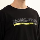 Men's Smoky Graphite Black Cotton Round Neck Streetwear T-Shirt, Black, small